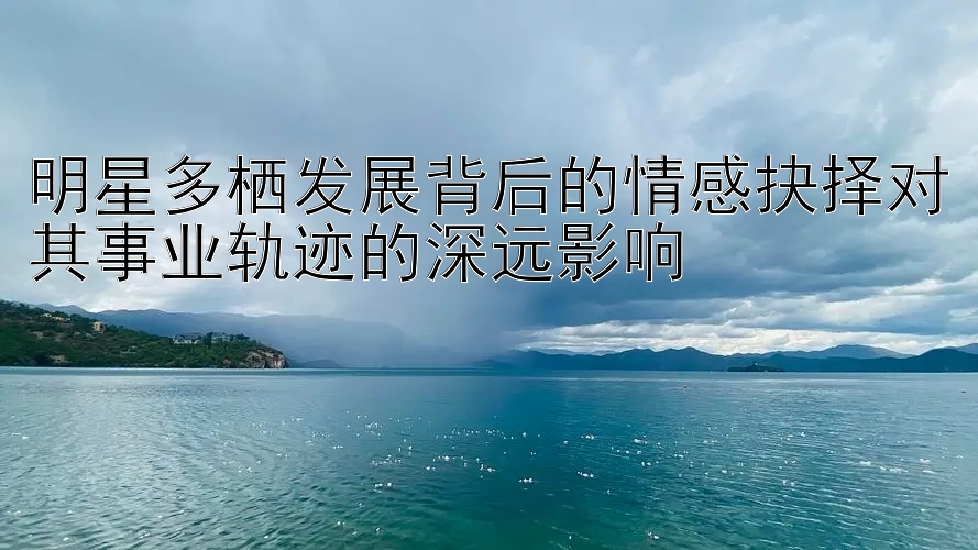 明星多栖发展背后的情感抉择对其事业轨迹的深远影响